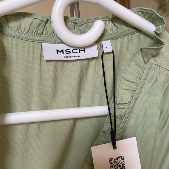 NWT -- MSCH Copenhagen - Elysee LS Shirt Dress sz L (US size 8) - light green - Picture 2 of 12